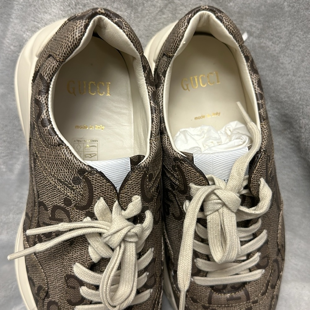 GUCCI Rython Jumbo GG Canvas Sneakers Size 38 - Picture 7 of 11